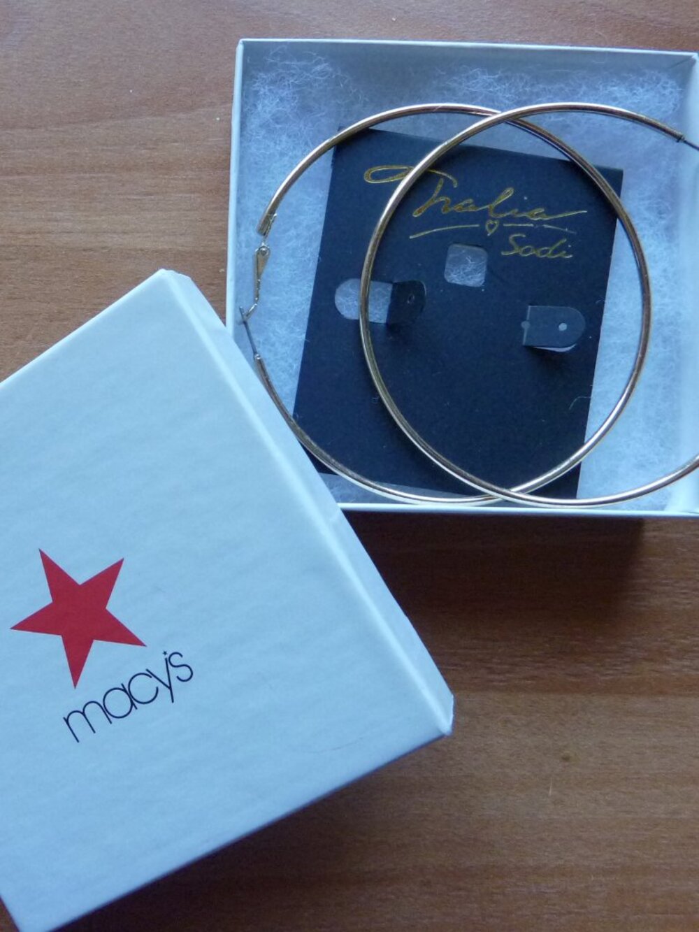 NEW! Thalia Sodi Gold tone Extra-Large Hoop Earrings, 3″ NWT - Macy's in Box